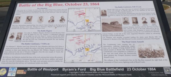 BATTLE OF THE BIG BLUE, OCTOBER 23, 1864 MEMORIAL PANEL