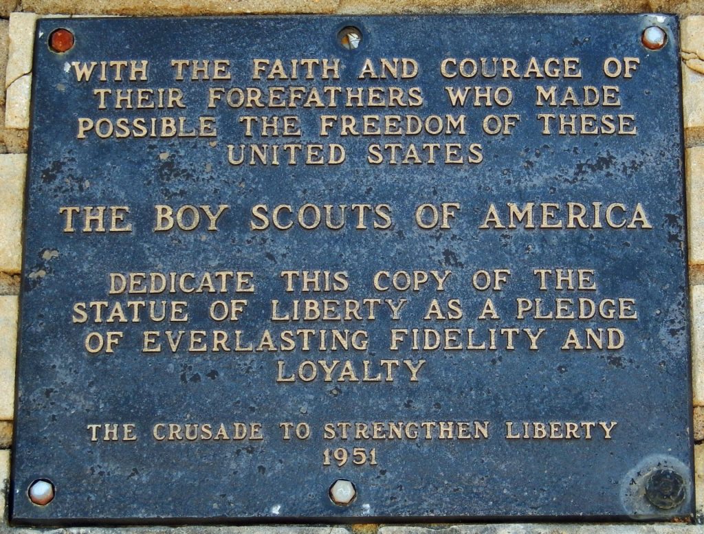 BLACKWELL REPLICA OF THE STATUE OF LIBERTY MEMORIAL PLAQUE