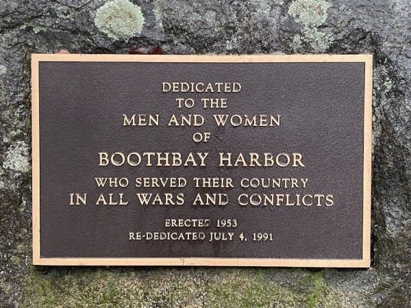 BOOTHBAY HARBOR ALL WARS AND CONFLICTS MEMORIAL PLAQUE