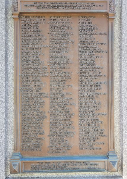 BOROUGH OF GLASSPORT WORLD WAR HONOR ROLL MEMORIAL PLAQUE B