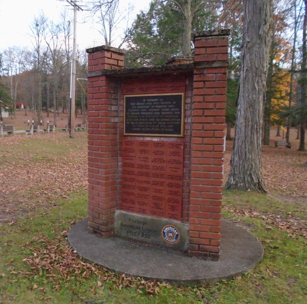 BOROUGH OF PORTAGE SUPREME SACRIFICE WAR MEMORIAL