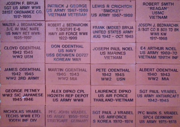 BOROUGH OF PORTAGE SUPREME SACRIFICE WAR MEMORIAL BRICKS