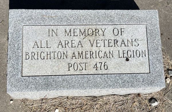 BRIGHTON AMERICAN LEGION POST 476 ALL VETERANS MEMORIAL CANNON STONE