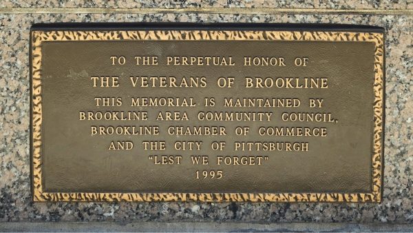 BROOKLINE HONOR ROLL WAR VETERANS MEMORIAL PLAQUE B