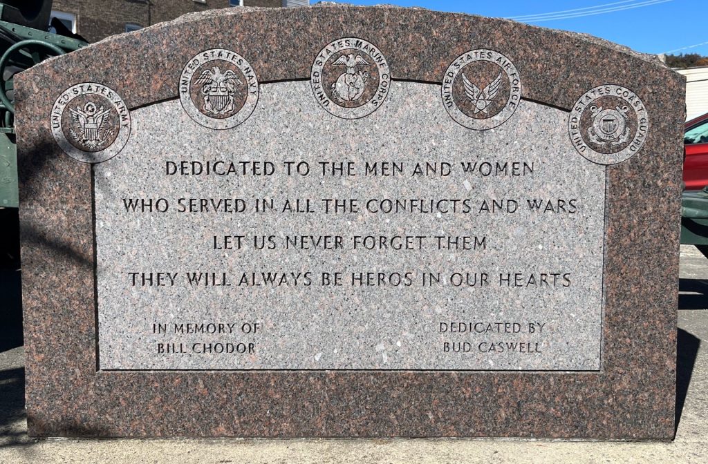 BUD CASWELL ALL WARS AND CONFLICTS VETERANS MEMORIAL CANNON STONE