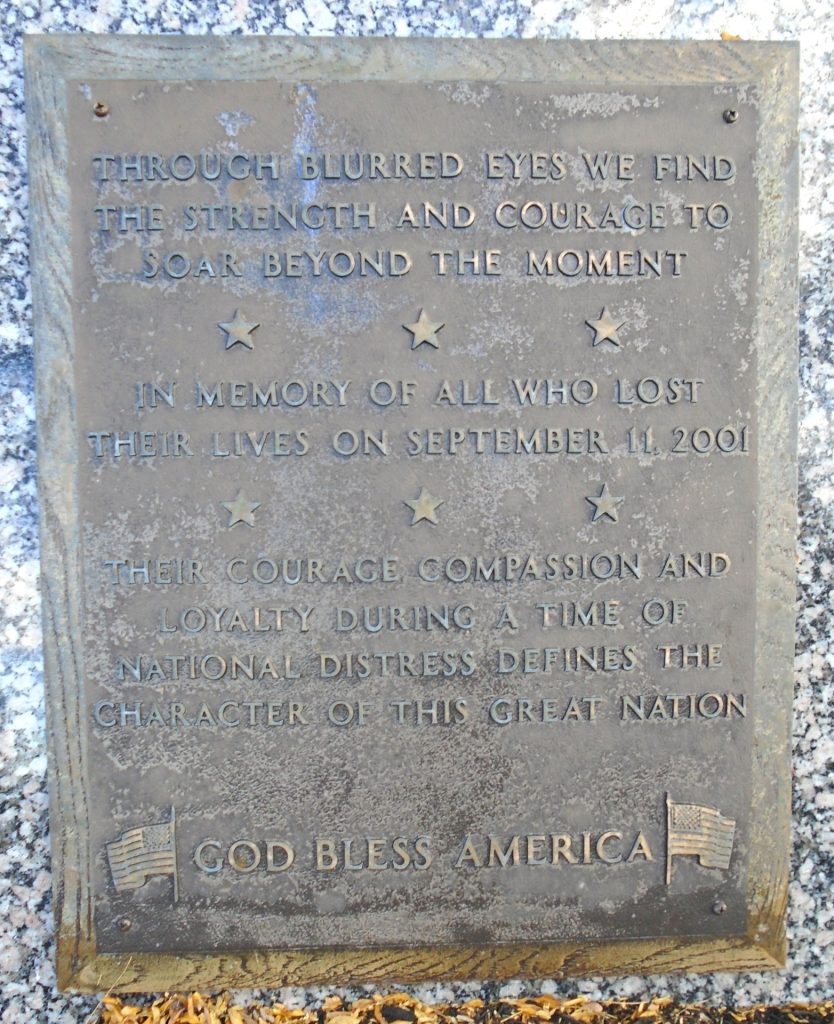 CENTRE COUNTY SEPTEMBER 11, 2001 MEMORIAL PLAQUE