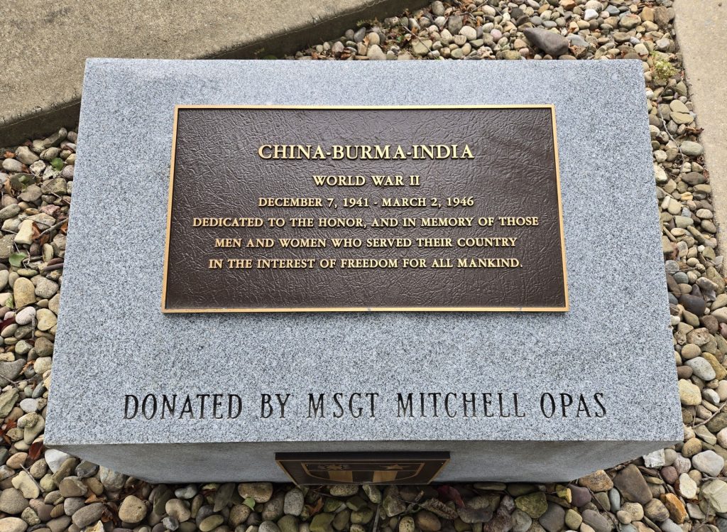 CHINA-BURMA-INDIA WAR MEMORIAL PLAQUE