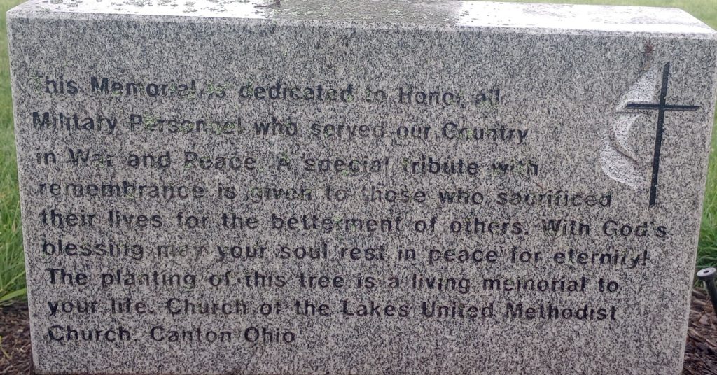 CHURCH OF THE LAKES UNITED METHODIST ALL VETERANS MEMORIAL TABLET