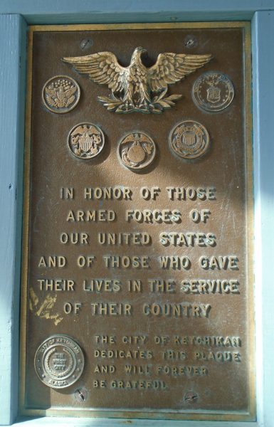 CITY OF KETCHIKAN VETERANS MEMORIAL PLAQUE