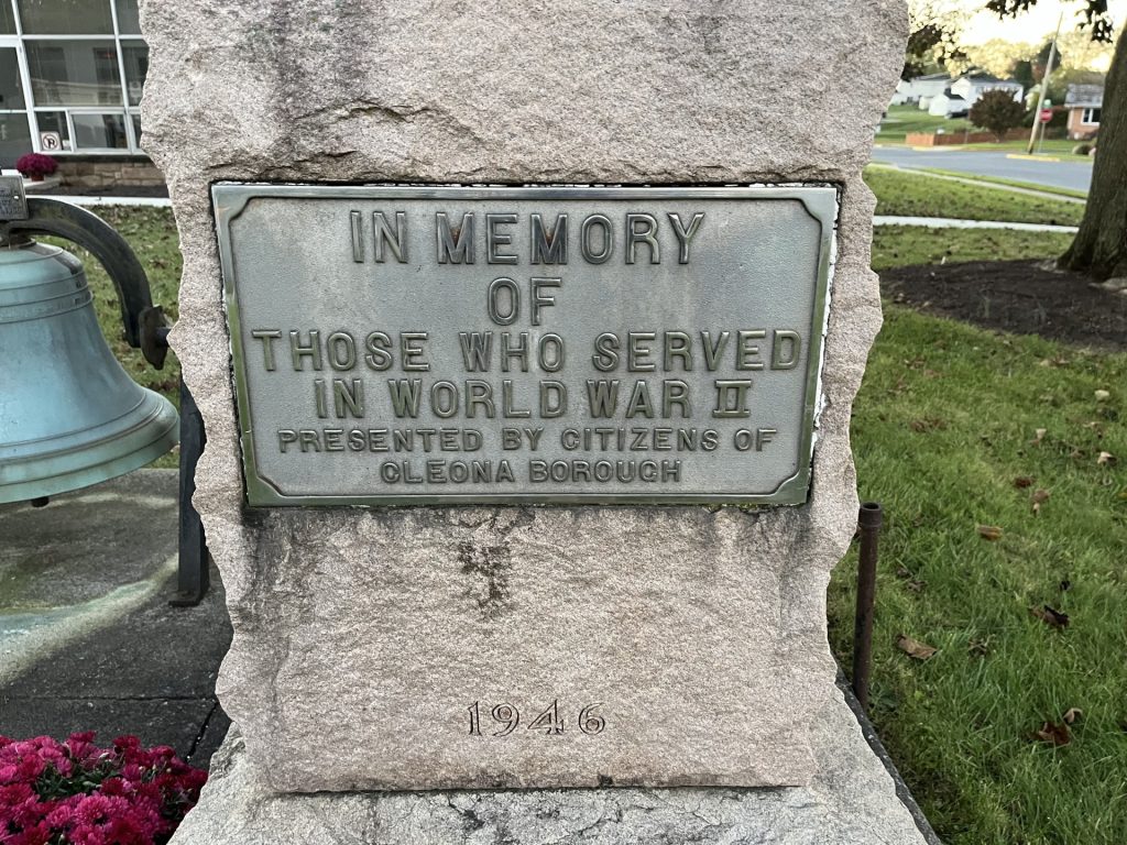 CLEONA BOROUGH WORLD WAR II VETERANS MEMORIAL