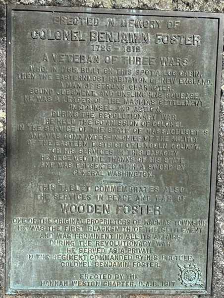 COLONEL BENJAMIN FOSTER WAR MEMORIAL PLAQUE