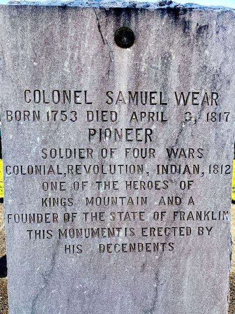 COLONEL SAMUEL WEAR WAR MEMORIAL