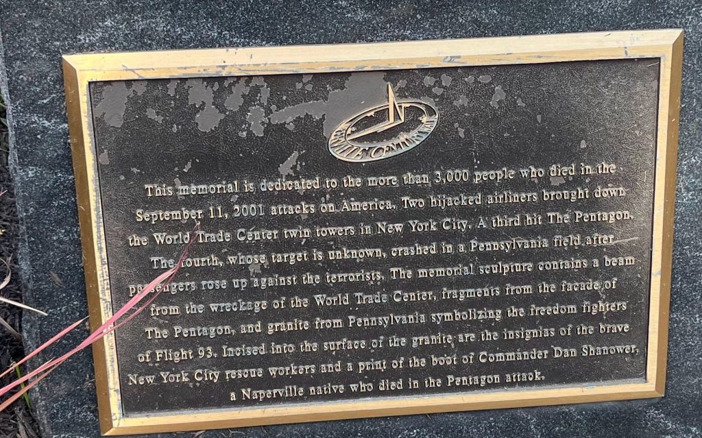 COMMANDER DAN SHANOWER SEPTEMBER 11, 2001 MEMORIAL PLAQUE A