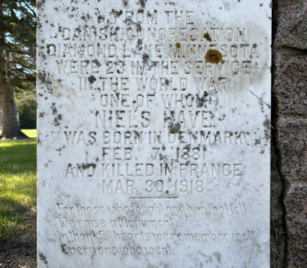 DANISH CONGREGATION WORLD WAR I MEMORIAL STONE