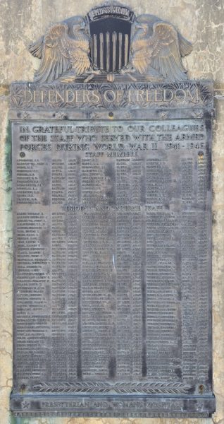 DEFENDERS OF FREEDOM WORLD WAR II MEMORIAL PLAQUE