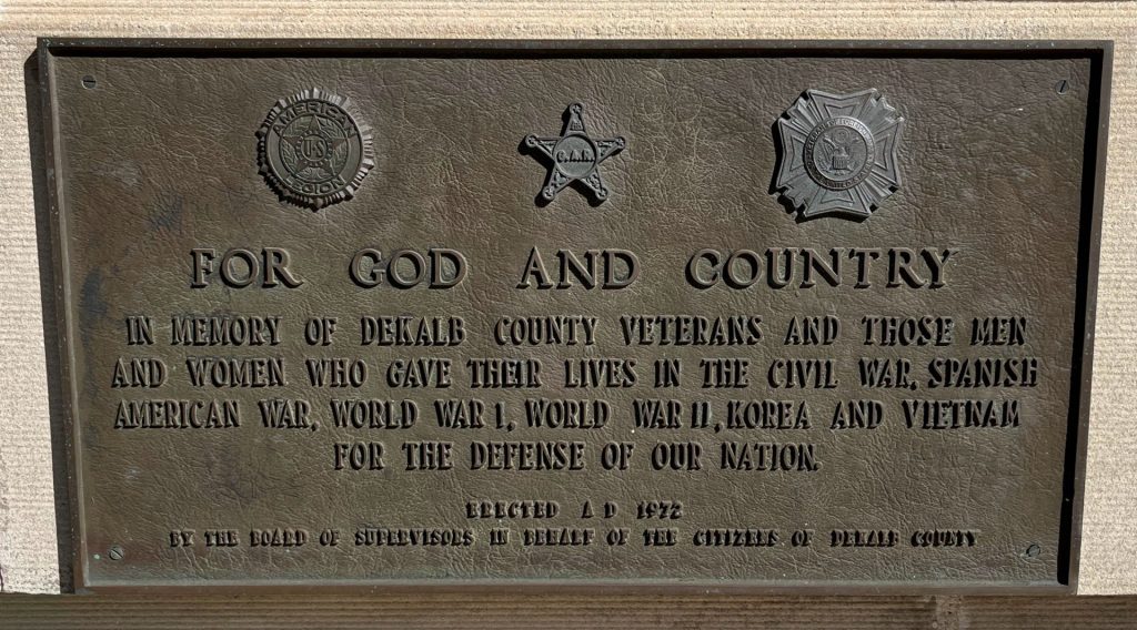 DEKALB COUNTY FOR GOD AND COUNTRY WAR