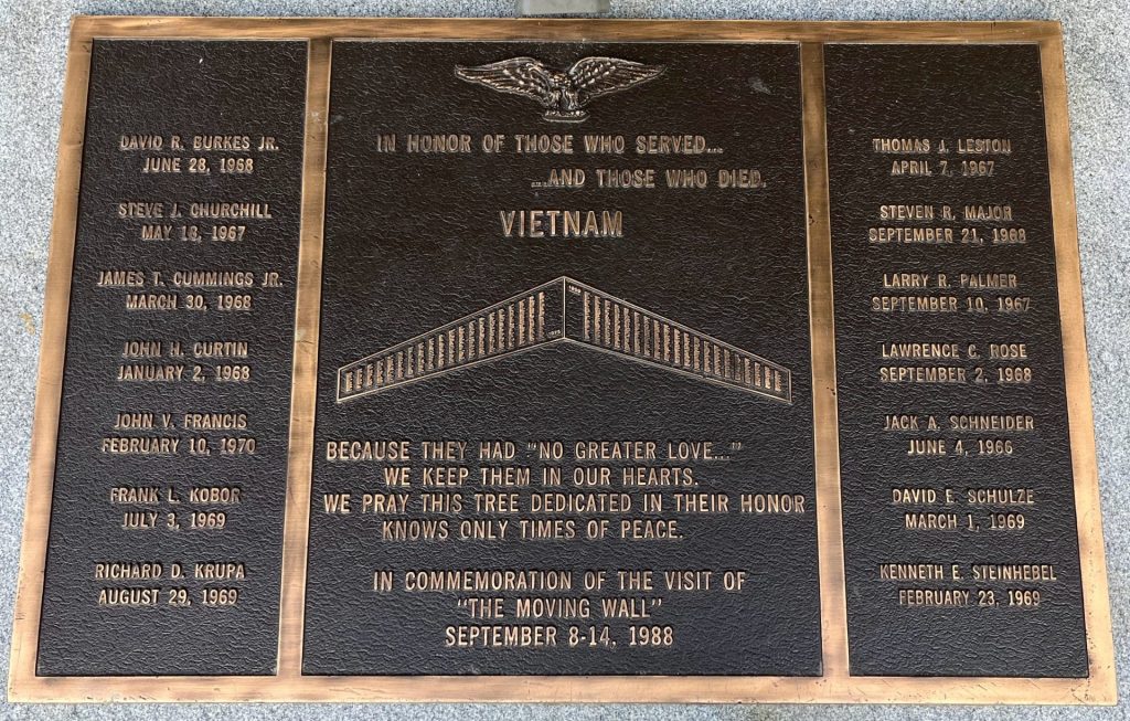 ELMHURST VIETNAM VETERANS MEMORIAL PLAQUE