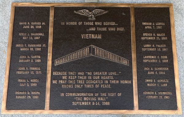 ELMHURST VIETNAM VETERANS MEMORIAL PLAQUE