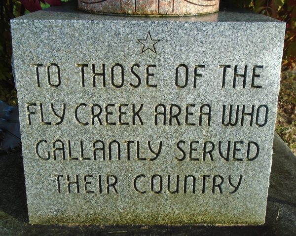FLY CREEK AREA VETERANS MEMORIAL STONE