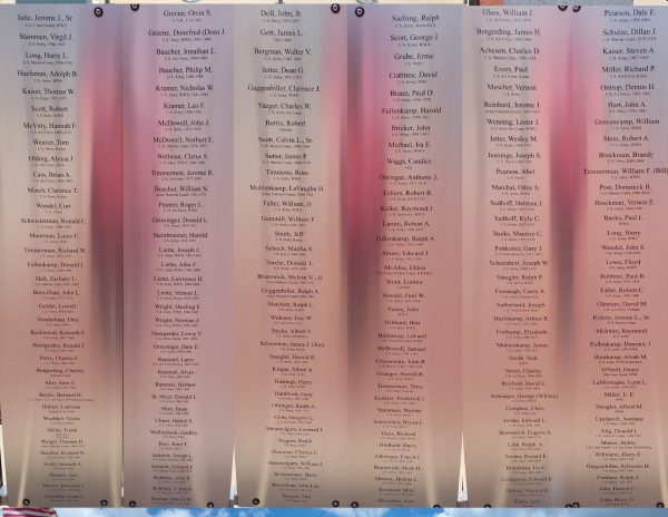 FORT RECOVERY VETERANS PLAZA HONOR ROLL SECTION A