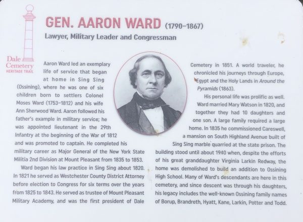 GEN AARON WARD WAR MEMORIAL PLAQUE
