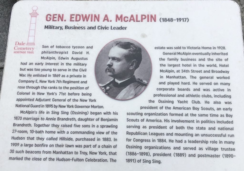 GEN. EDWIN A. MCALPIN MEMORIAL PLAQUE