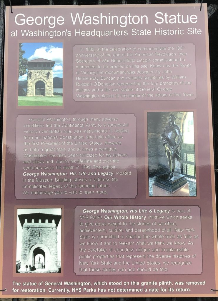 GEORGE WASHINGTON STATUE REVOLUTIONARY WAR MEMORIAL PLAQUE