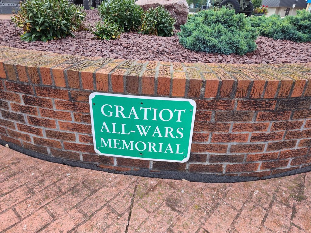 GRATIOT ALL-WARS MEMORIAL GARDEN PLAQUE