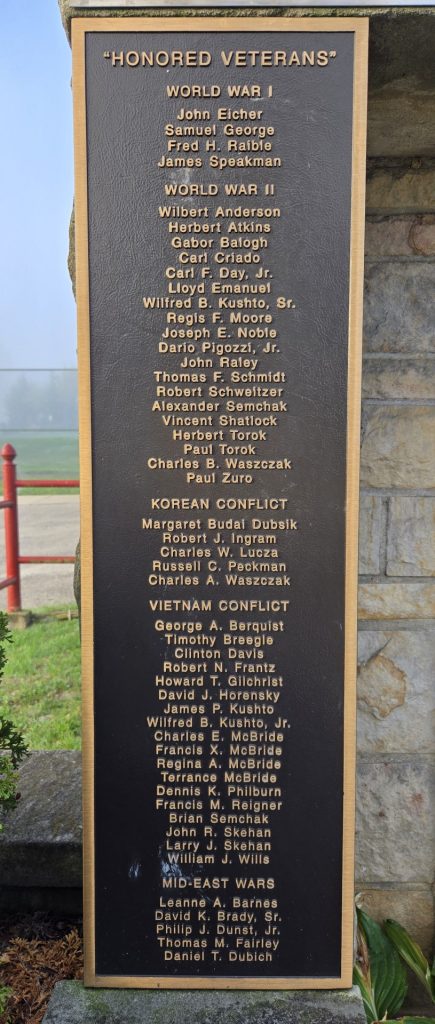 GREENOOK HONOR ROLL WAR VETERANS MEMORIAL PLAQUE A