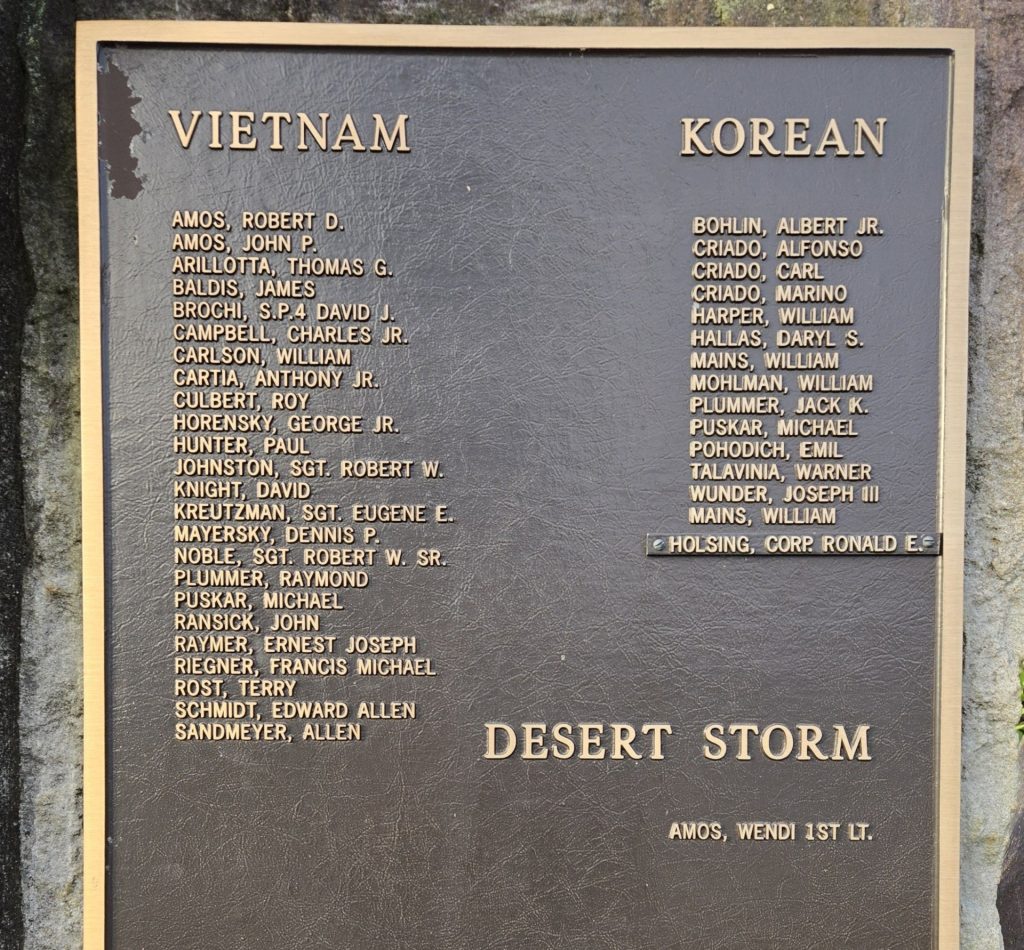 GREENOOK HONOR ROLL WAR VETERANS MEMORIAL PLAQUE B