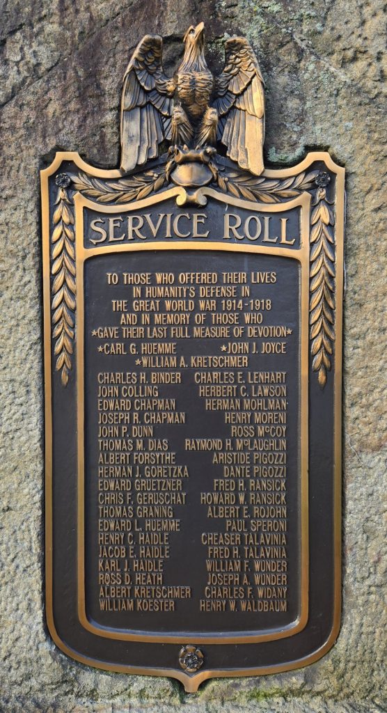 GREENOOK HONOR ROLL WAR VETERANS MEMORIAL PLAQUE