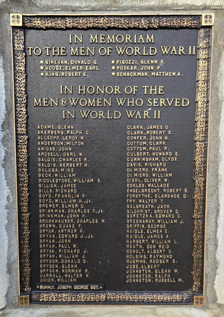 GREENOOK HONOR ROLL WAR VETERANS MEMORIAL PLAQUE E