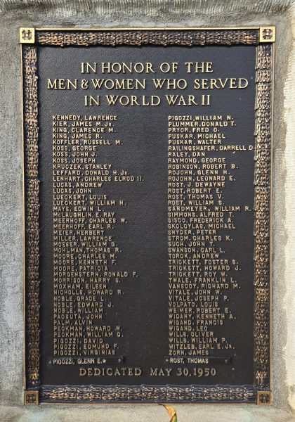 GREENOOK HONOR ROLL WAR VETERANS MEMORIAL PLAQUE F