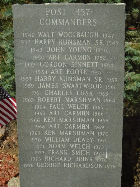 HALLSTEAD GREAT BEND POST 357 FREEDOM MEMORIAL PARK STONE A