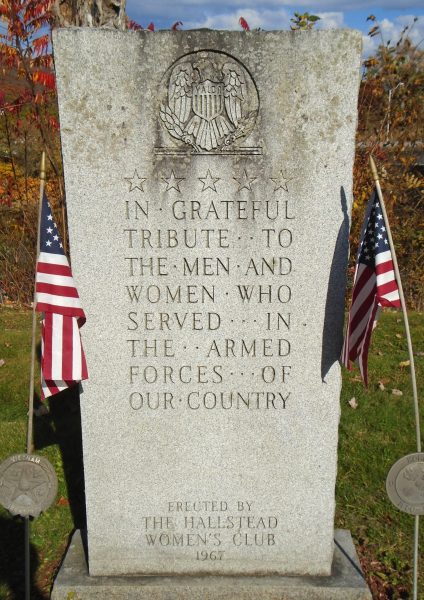 HALLSTEAD WOMEN’S CLUB ARMED FORCES WAR MEMORIAL