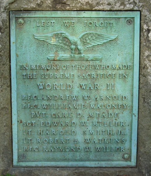 HALLSTEAD WORLD WAR II SUPREME SACRIFICE MEMORIAL PLAQUE