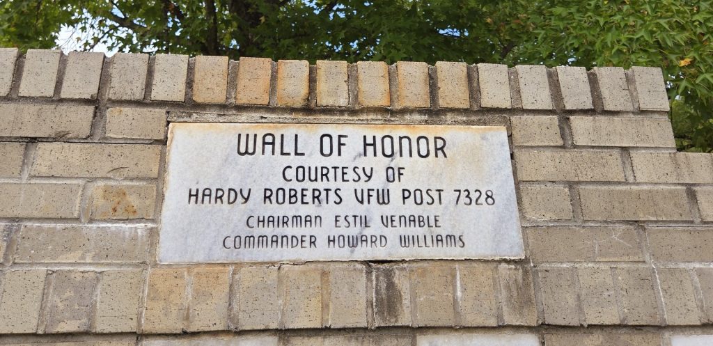 HARDY ROBERTS VFW POST 7328 WALL OF HONOR MEMORIAL PLAQUE