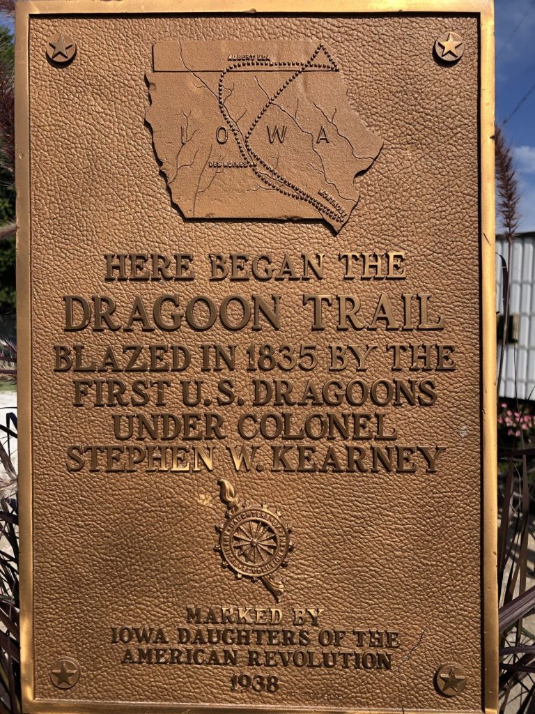 HERE BEGAN THE DRAGOON TRAIL MEMORIAL PLAQUE