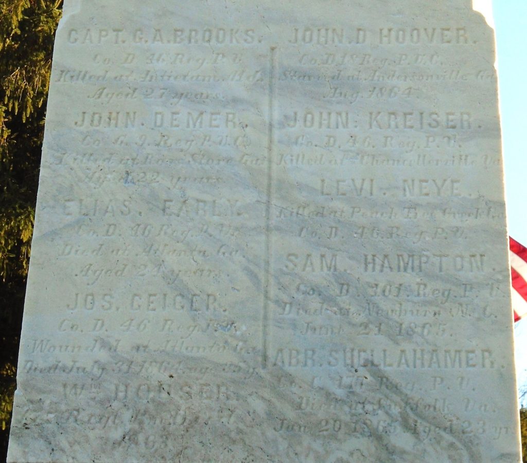 HEROIC DEAD OF EAST HANOVER CIVIL WAR MEMORIAL STONE A