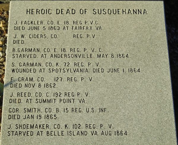 HEROIC DEAD OF EAST HANOVER CIVIL WAR MEMORIAL STONE G