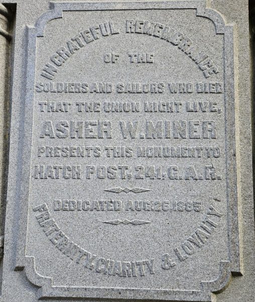 IN GRATEFUL REMEMBRANCE CIVIL WAR MEMORIAL STONE A