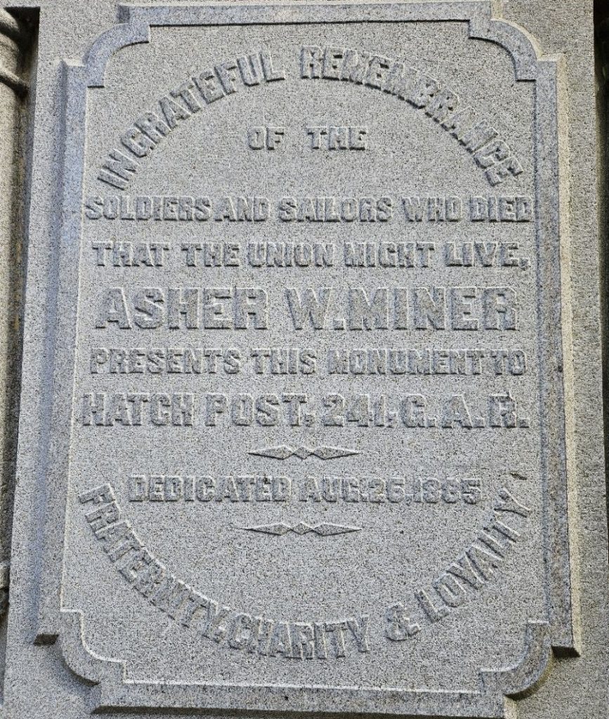 IN GRATEFUL REMEMBRANCE CIVIL WAR MEMORIAL STONE A