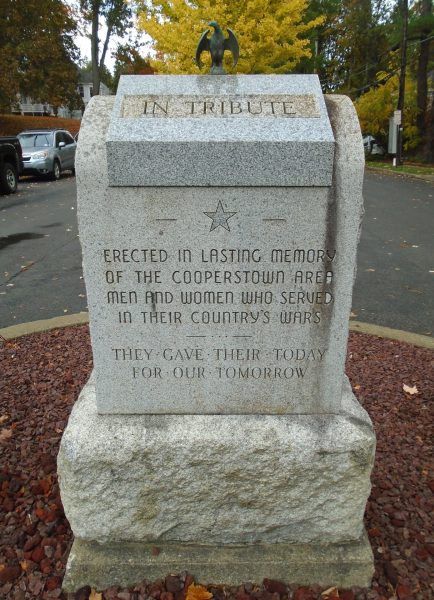 IN TRIBUTE TO COOPERSTOWN AREA WAR VETERANS MEMORIAL