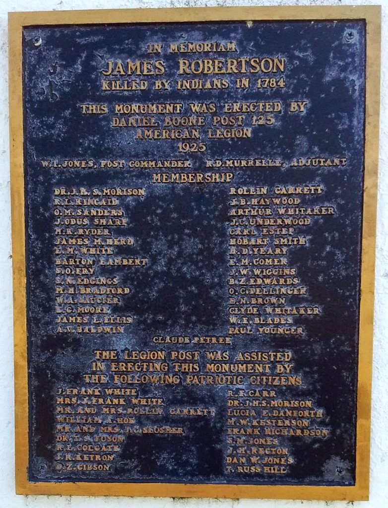 JAMES ROBERTSON MEMORIAL PLAQUE