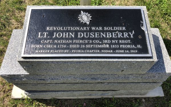 LT. JOHN DUSENBERRY REVOLUTIONARY WAR SOLDIER MEMORIAL PLAQUE
