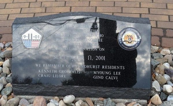 LYNDHURST SEPTEMBER 11, 2001 MEMORIAL STONE