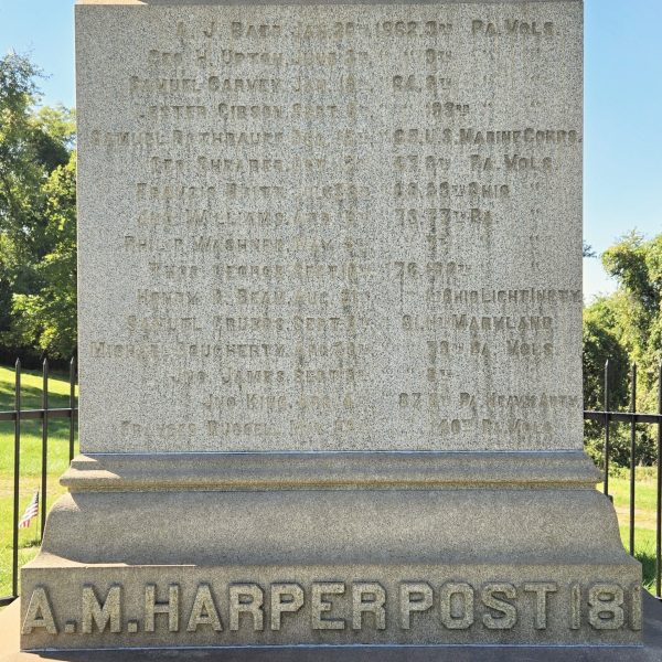 MAJOR A.M. HARPER POST 181 WAR MEMORIAL SIDE A