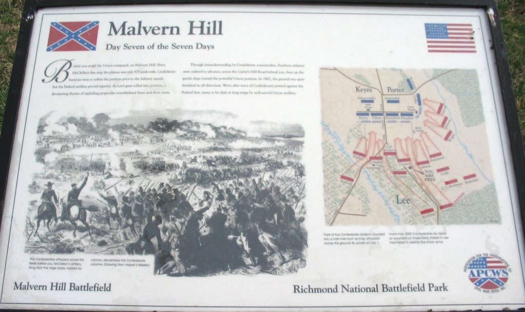 MALVERN HILL DAY SEVEN WAR MEMORIAL PANEL