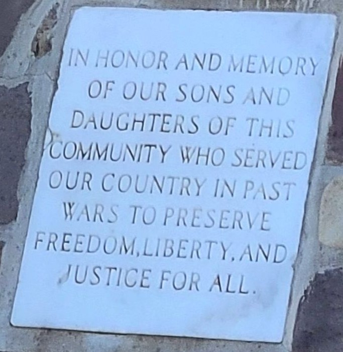 MCGAHEYSVILLE WAR VETERANS MEMORIAL PLAQUE
