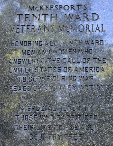 MCKEESPORT’S TENTH WARD VETEANS MEMORIAL STONE